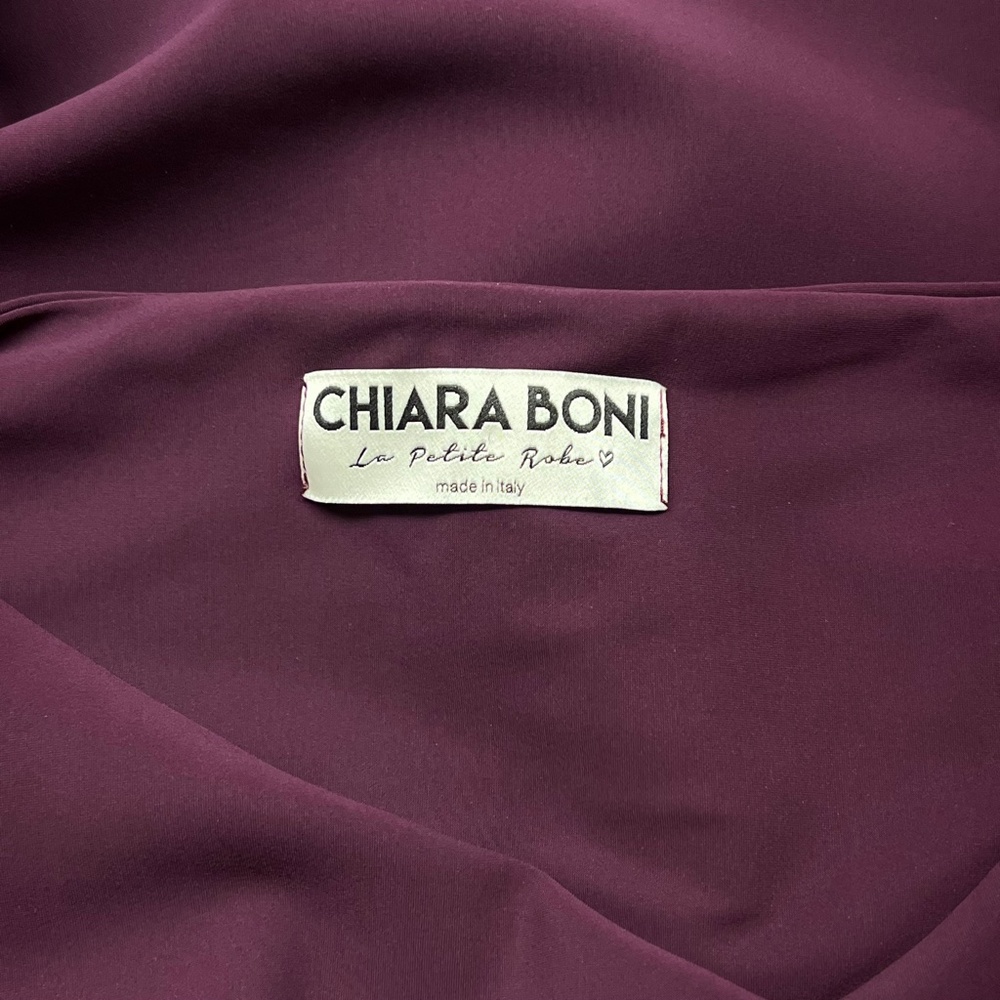 NEW Chiara Boni La Petite Robe Litonya Uni Bracelet Sleeve Gown Burgundy Size 2 - Picture 9 of 12